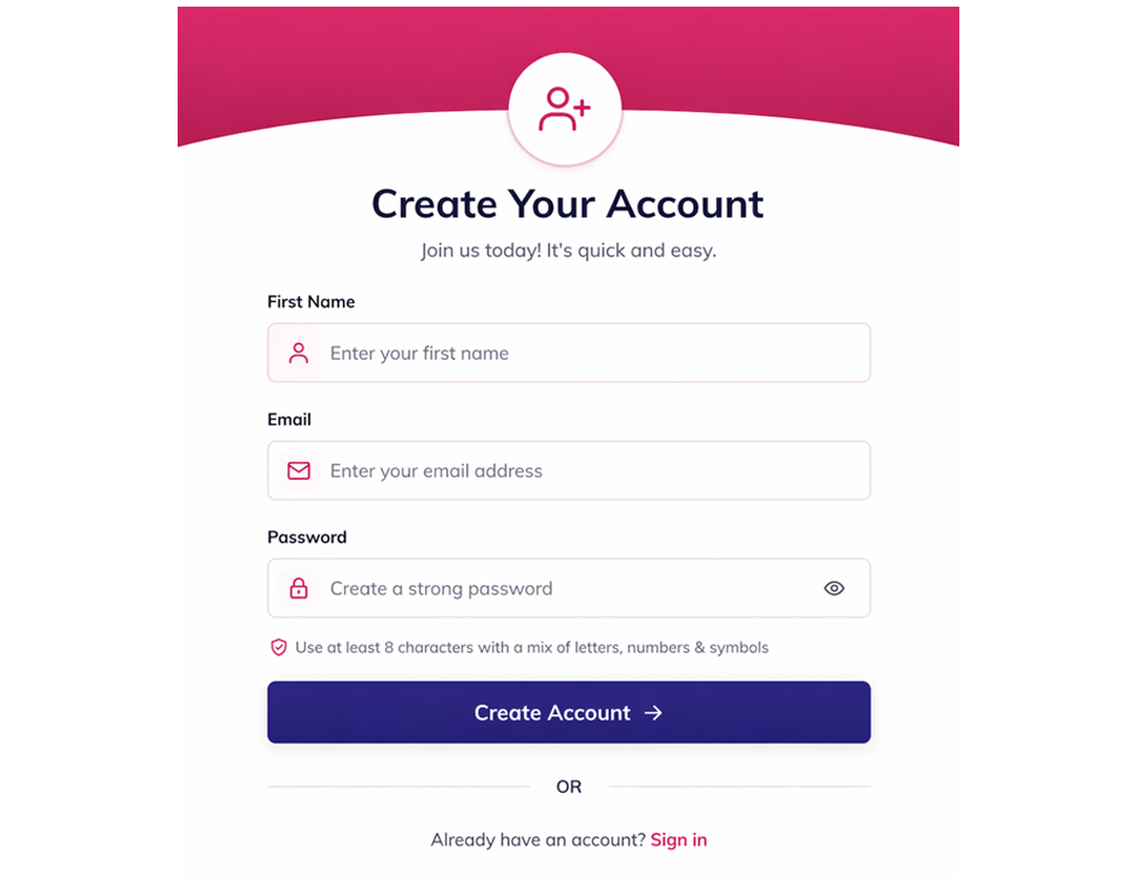 Create your account